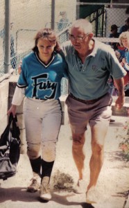 Me and Dad at Downey Park after a National Fastpitch Game 1993